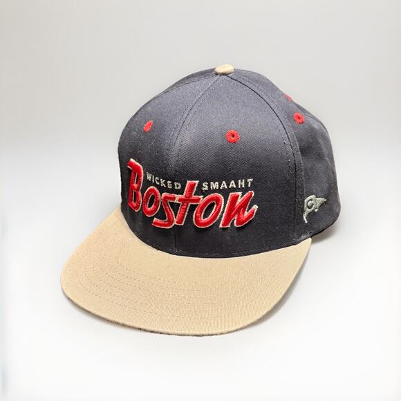 Wicked Smaht Boston Hat Blue Snapback Chowdaheadz Used - Picture 1 of 5